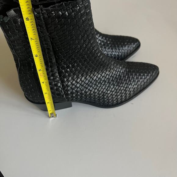 ASOS 'Austin' Women's UK 7/ US 9 Basketweave Ankle Boot Black Leather - Picture 7 of 10